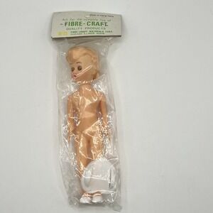 Vintage Fibre‎ Craft Moving Eyes Flat Heel Doll No. 3000 Blond Hair Hong Kong